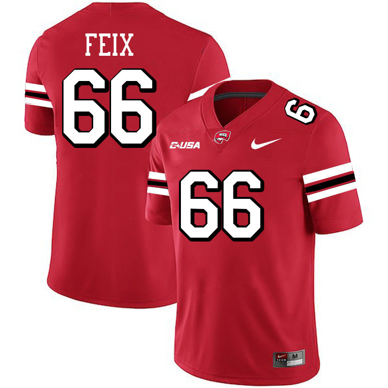 Jimmy Feix WKU Jersey,Western Kentucky Hilltoppers #66 Jimmy Feix Jersey Youth-Red